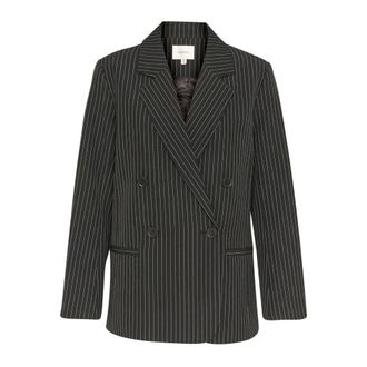 Gestuz Jassen, Dames, Zwart, L, Pinstripe Blazer 2.0 Zwart