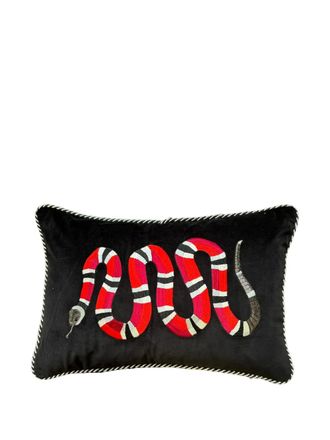 Les-Ottomans snake-embroidered decorative cushion (40cm x 60cm) - Black