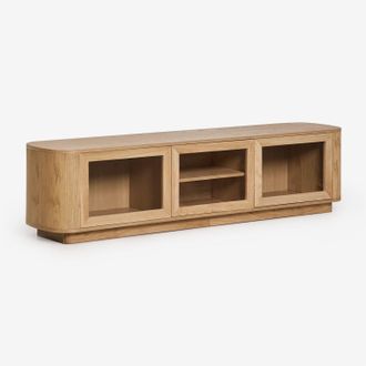 Sklum Mueble Tv 180x40 Cm En Mdf Y Cristal Templado Walia Sklum