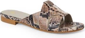 Bruno Magli Andria Woven Slide Sandal in Beige Snake at Nordstrom Rack, Size 9.5
