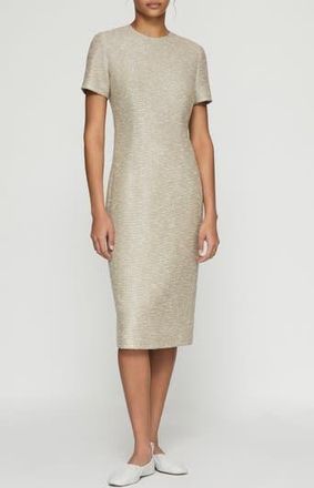 Lafayette 148 New York Sequin Speckled Tweed Sheath Dress in Hickory Multi at Nordstrom Rack