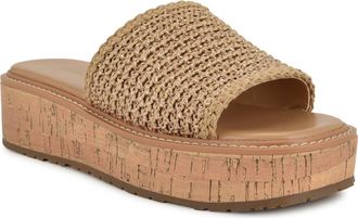 Nine West Keller Platform Slide Sandal in Platino at Nordstrom Rack, Size 7.5