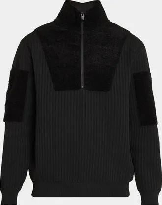 adidas x Y-3 Men & apos;s Knit-Panel Blocked Half-Zip Sweatshirt
