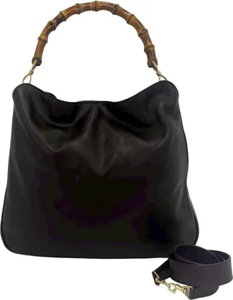 Gucci Brown Leather Handbag Shoulder Bag Tote Bag (Pre-Owned)