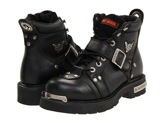 Harley-Davidson Brake Buckle Mens Lace-up Boots Black : 10.5 D - Medium, Leather/Rubber