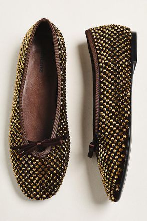 Lola Cruz Studded Bow Ballet Flats