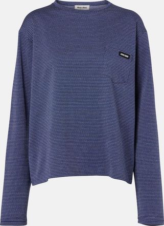 Miu Miu T-shirt in jersey di cotone jacquard