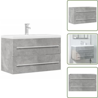vidaXL The Living Store Mobile Lavabo Grigio Cemento 80x38,5x48 cm in Truciolato - Lavabo