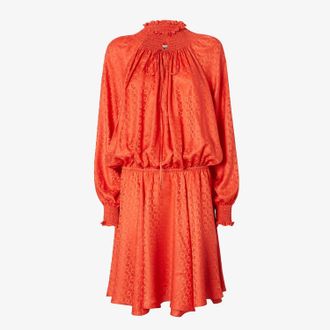 Fendi Blauwe Zijde Jacquard Jurk