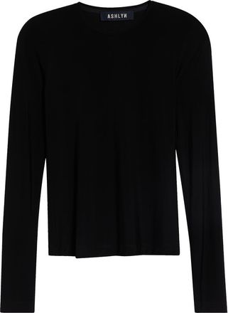 Ashlyn Onna Long Sleeve Top in Black at Nordstrom, Size X-Small