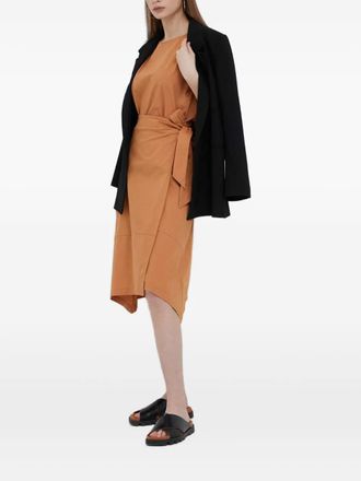 DKNY Gonna midi con nodo - Arancione