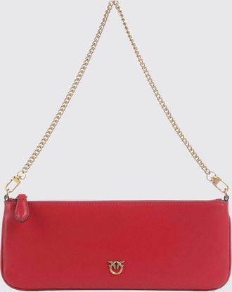 Pinko Mini Half Moon Calf Leather Crossbody Bag with Love Birds Logo