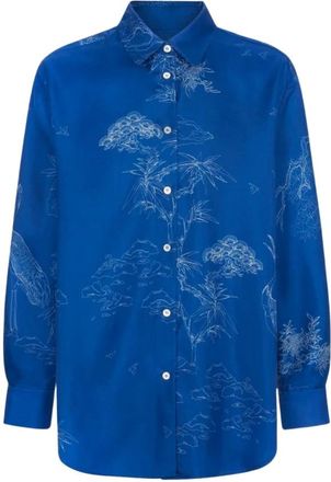 Act N&deg;1 Zijden Overhemden - Heren - Casual Overhemden - Blauw - M - Overhemden