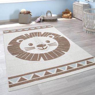 Paco Home Tappeto Bambini Cameretta Bambini Tappeto Outdoor Tappeto Da Gioco Animali 3D Beige, 200x280 cm - Paco Home