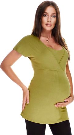 Purpless Maternity 2in1 Pregnancy Nursing Top Tunic Shirt Blouse Pregnancy Breastfeeding Women 7042 (12, Olive Green)