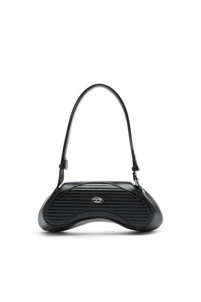 Diesel Play - Crossbody bag in quilted perforated PU - Crossbody Bags - Woman - Black