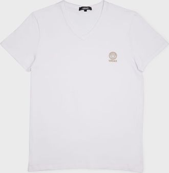 Tシャツ・カットソー VERSACE SS25 White poplin shirt (10137651A13878 1W000) kj-16469-1.jpg