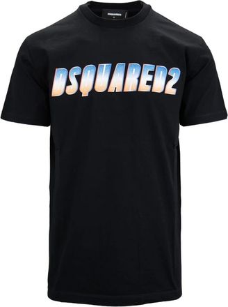 Dsquared2 Slip-On T-Shirt met Glitter - Heren - T-shirts - Zwart - M - Katoen - Tops