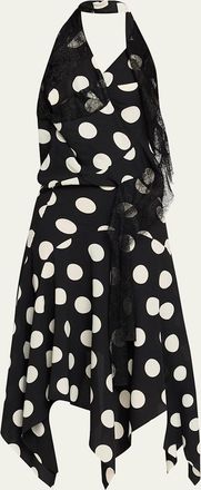 Junya Watanabe Polka Dot Halter Midi Dress