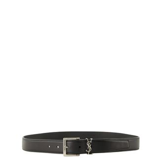 Saint Laurent Belts, male, Black, Size: 100 CM Cassandre Vadim Belt