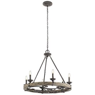 Netlighting Taulbee 6 Light Chandelier Zinc Finish E14 in Grey