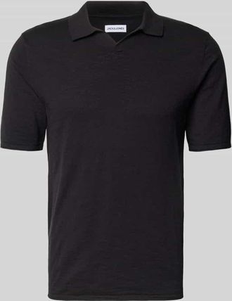 Jack & Jones Jack & Jones Slim Fit Poloshirt in Strick-Optik Modell Kane in Black, Gr&ouml;&szlig;e XXL