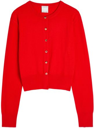 Calvin Klein Lila Wool Cardigan - Red - S (UK8-10 / S)