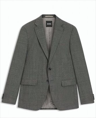 BOSS Virgin Wool Jacket With Micro-Pattern