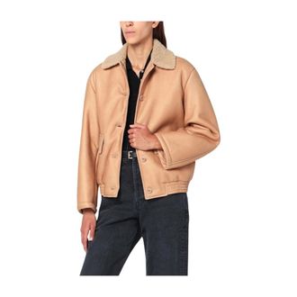 Salvatore Santoro Shearling Leren Jas - Dames - Leren en Su&egrave;de Jassen - Beige - S - Jassen