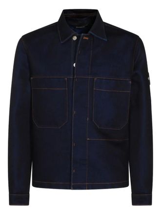 Stone Island patch-pocket shirt jacket - Blue