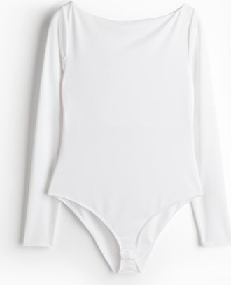 H&M Body mit U-Boot-Ausschnitt - White