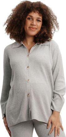 Nom Maternity Thomasine Maternity Sweater Cardigan in Heather Grey at Nordstrom, Size Medium
