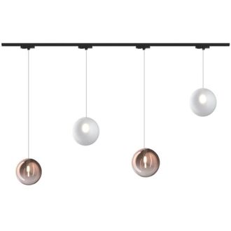 Top-Light Top-light - Binario top light mono 200n 1184 eclipse bf-ra bianco g9 led lampada soffitto moderna sfera vetro bianco rame multiluce