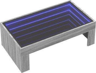 vidaXL Coffee Table with Infinity led Grey Sonoma 90x50x30 cm Vidaxl
