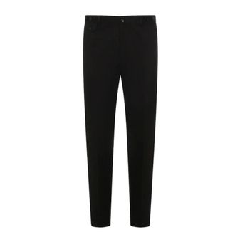 Dolce & Gabbana Suit Trousers, male, Black, Size: L Cotton gabardine trousers