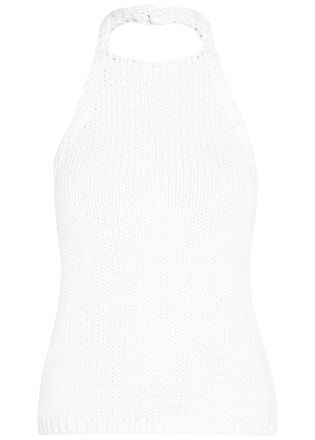 R&oacute;he Halterneck Cotton-knit top - White - 36 (UK8 / S)