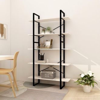 vidaXL Vidaxl - Estanter&iacute;a De 5 Niveles Madera Pino Maciza Blanco 100x30x175 Cm