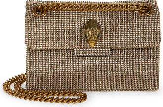 Kurt Geiger Mini Kensington Tweed Crossbody Bag in Dark Beige at Nordstrom