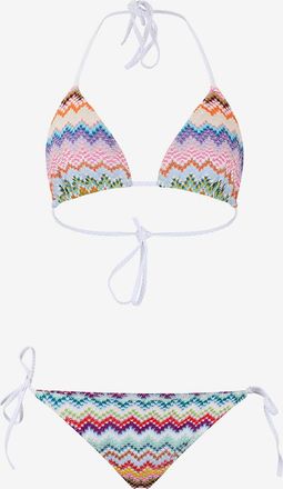 Missoni Zickzack-Strick-Triangel-Bikini mit Lurex