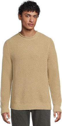 L.L.Bean Organic Cotton Waffle Sweater Rollneck Crew Mens Clothing Field Khaki : 3XL