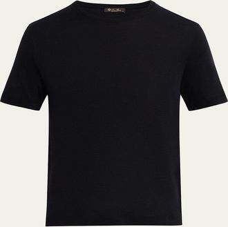 Loro Piana Mens Mazzorbo Silk and Cotton Crewneck T-Shirt