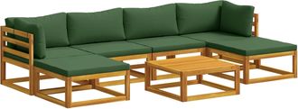 vidaXL Juego De Sof&aacute; 7 Uds. Natural Madera De Acacia S&oacute;lida Vidaxl