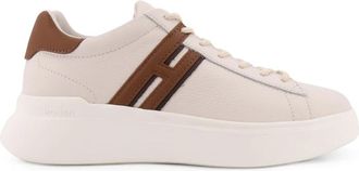 Hogan H580 Sneakers - Heren - Sneakers - Beige - 41 1/2 EU - Leer - Schoenen