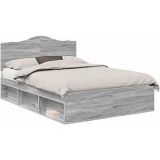 vidaXL Estructura De Cama Con Cabecera Gris Sonoma 150 X 200 Cm Vidaxl
