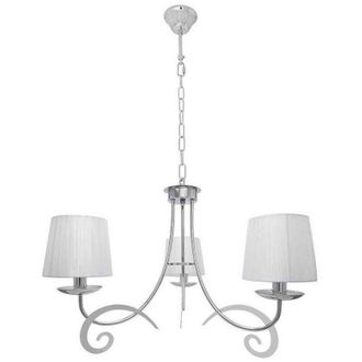 Fabrilamp Lampara Luxor 3xe14 Cromo Pant. Blanca Regx58x58 Cm
