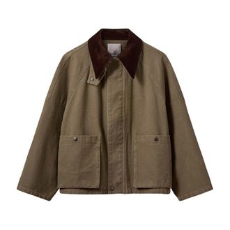 Sofie Schnoor Jassen, Dames, Bruin, S, Katoen, Francosw Oversized Canvas Jacket