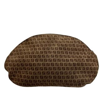 Fendi Brown Suede Clutch Bag Pouch (Pre-Owned)