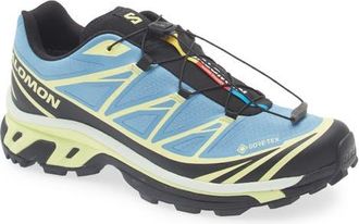 Salomon XT-6 Gore-Tex Waterproof Sneaker in Niagara/Sunny Lime/Black at Nordstrom, Size 9.5
