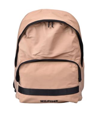 Tommy Hilfiger Beige Nylon Backpack With Sustainable Design And Functional Features