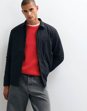 Asos overshirt imbottita in ripstop nera-Nero